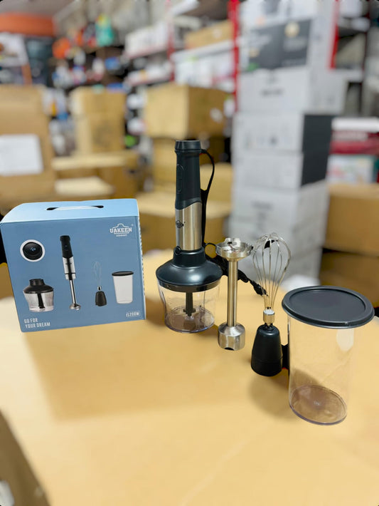 Uakeen Digital 4 in 1 Hand Blender Set ZL-515 – Multifunctional Blender with Chopper, Whisk & Beaker