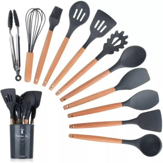 12pcs AMD Silicone Kitchen Spoon Set